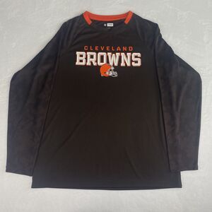 NFL Cleveland Browns Shirt Mens Extra Large Brown Long Sleeve Lightweight